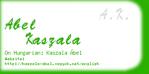 abel kaszala business card